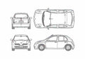 Blueprint Nissan March 14E Hatchback 2003 A4 Photo Print