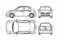 Blueprint Nissan March 5 door Hatchback 2003 A4 Photo Print