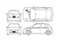 Blueprint Nissan March S Tune 5 door Hatchback 2004 A4 Photo Print
