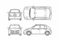 Blueprint Nissan March V Selection Hatchback 2004 A4 Photo Print