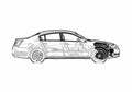 Blueprint Nissan Maxima 35 SE Sedan 2004 A4 Photo Print