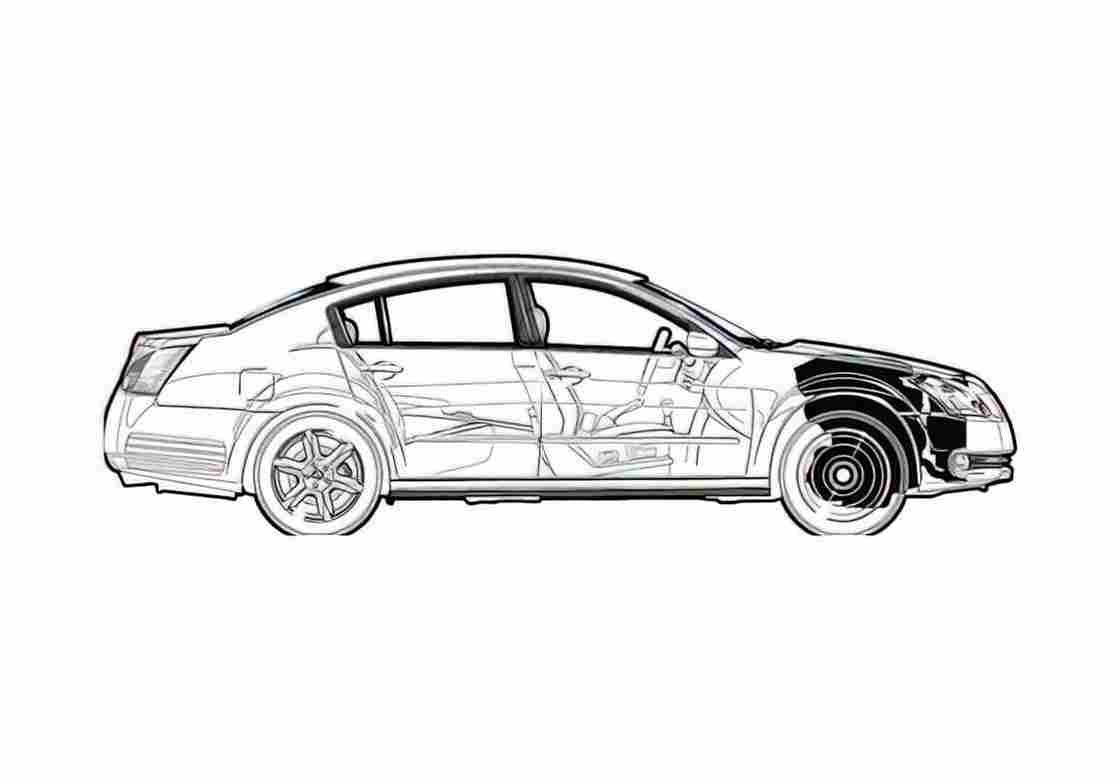 Blueprint Nissan Maxima 35 SE Sedan 2004 A4 Photo Print