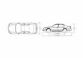 Blueprint Nissan Maxima A33 Sedan 2000 A4 Photo Print