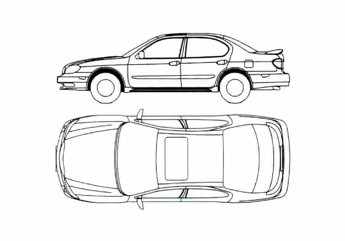 Blueprint Nissan Maxima QX Sedan 2005 A4 Photo Print