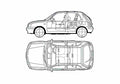 Blueprint Nissan Micra 5 door Hatchback 2001 A4 Photo Print