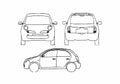 Blueprint Nissan Micra 5 door Hatchback 2005 A4 Photo Print