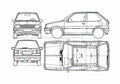 Blueprint Nissan Micra Hatchback 1983 A4 Photo Print