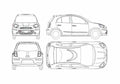 Blueprint Nissan Micra Hatchback 2011 A4 Photo Print