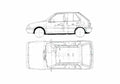 Blueprint Nissan Micra K10 Hatchback A4 Photo Print