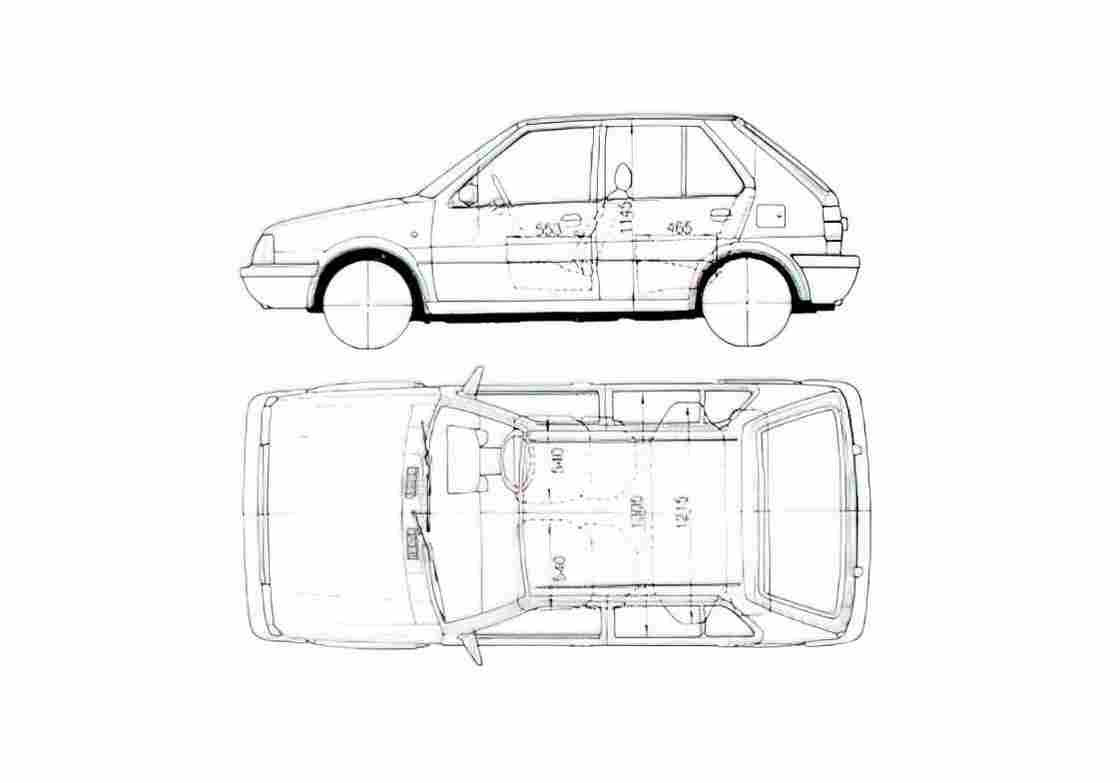 Blueprint Nissan Micra K10 Hatchback A4 Photo Print