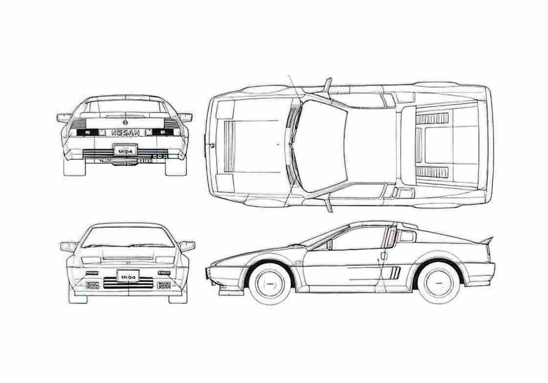 Blueprint Nissan Mid 4 Coupe A4 Photo Print