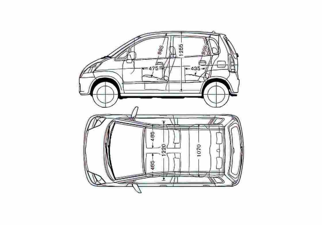 Blueprint Nissan Moco Hatchback 2003 A4 Photo Print