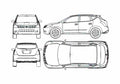 Blueprint Nissan Murano SUV 2004 A4 Photo Print