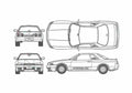 Blueprint Nissan Murayama R32 GTR Coupe 1992 A4 Photo Print