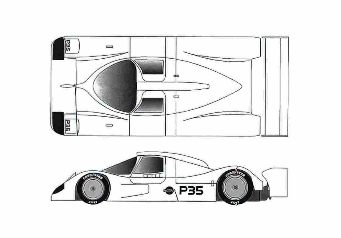 Blueprint Nissan NP35 IMSA Coupe 1992 A4 Photo Print
