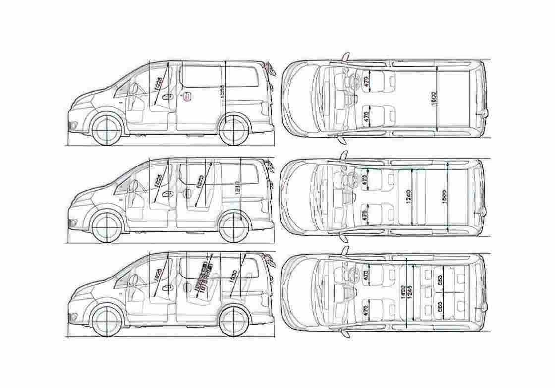 Blueprint Nissan NV200 Vanette Minivan 2009 A4 Photo Print