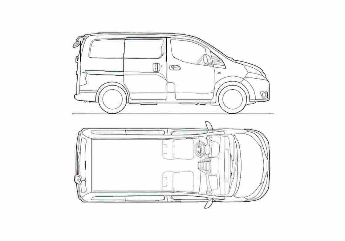 Blueprint Nissan NV200 Vanette Van 2010 A4 Photo Print