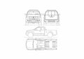 Blueprint Nissan Navara Crew Cab Pick up 2008 A4 Photo Print