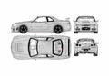 Blueprint Nissan Nismo r34 GTR Tune Coupe A4 Photo Print
