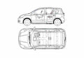 Blueprint Nissan Note Hatchback 2005 A4 Photo Print