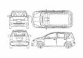Blueprint Nissan Note Wagon 2007 A4 Photo Print