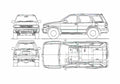 Blueprint Nissan Pathfinder SE SUV 1995 A4 Photo Print