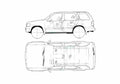 Blueprint Nissan Pathfinder SUV 2004 A4 Photo Print