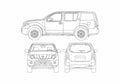 Blueprint Nissan Pathfinder SUV 2005 A4 Photo Print