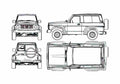 Blueprint Nissan Patrol GR SUV 1980 A4 Photo Print
