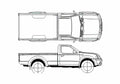 Blueprint Nissan Pick up 2007 A4 Photo Print