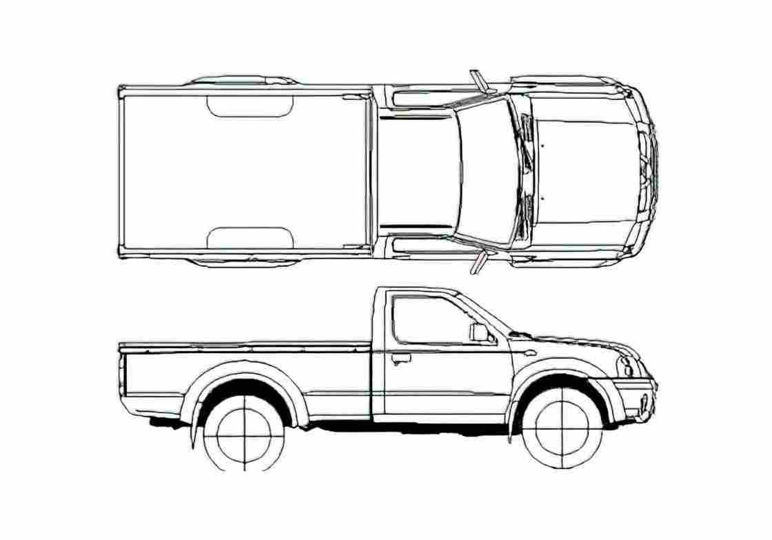 Blueprint Nissan Pick up 2007 A4 Photo Print