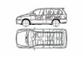 Blueprint Nissan Presage Minivan 2002 A4 Photo Print
