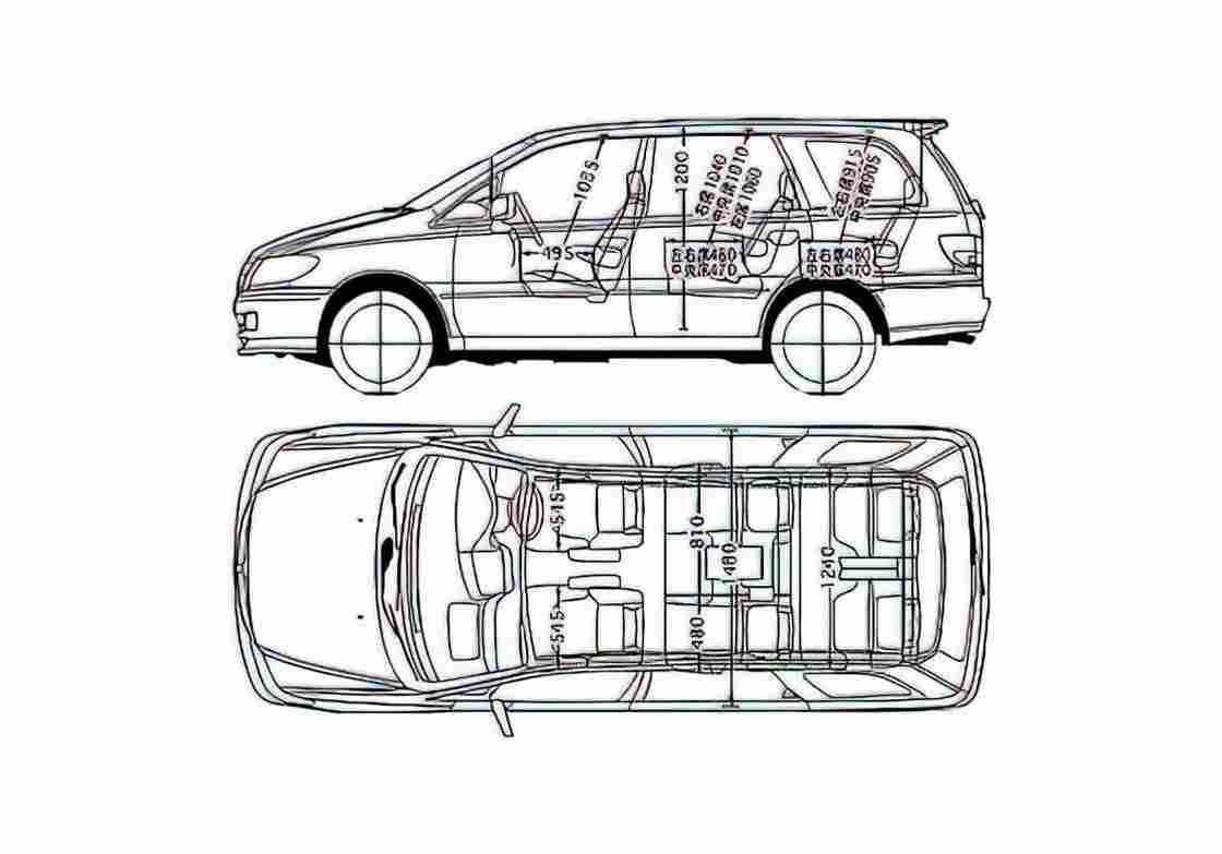 Blueprint Nissan Presage Minivan 2002 A4 Photo Print