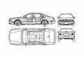 Blueprint Nissan President Sedan 1998 A4 Photo Print