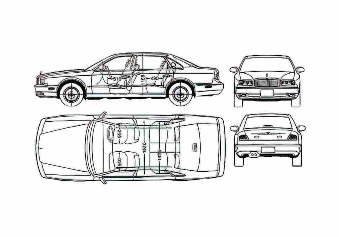 Blueprint Nissan President Sedan 1998 A4 Photo Print