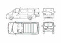Blueprint Nissan Primastar Microvan 2005 A4 Photo Print