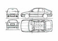 Blueprint Nissan Primera Hatchback 1995 A4 Photo Print