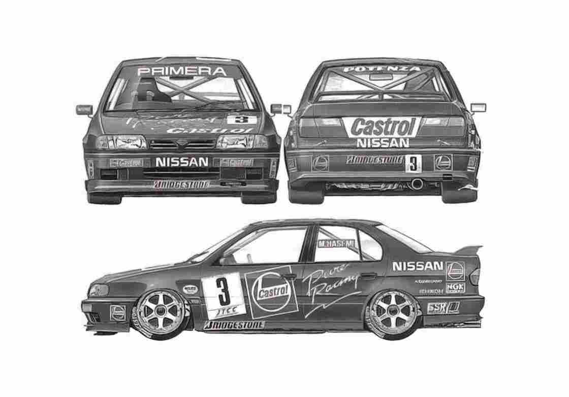 Blueprint Nissan Primera JTCC Sedan A4 Photo Print