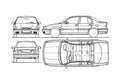 Blueprint Nissan Primera Sedan 1995 A4 Photo Print