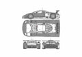 Blueprint Nissan R 390 GT Coupe A4 Photo Print