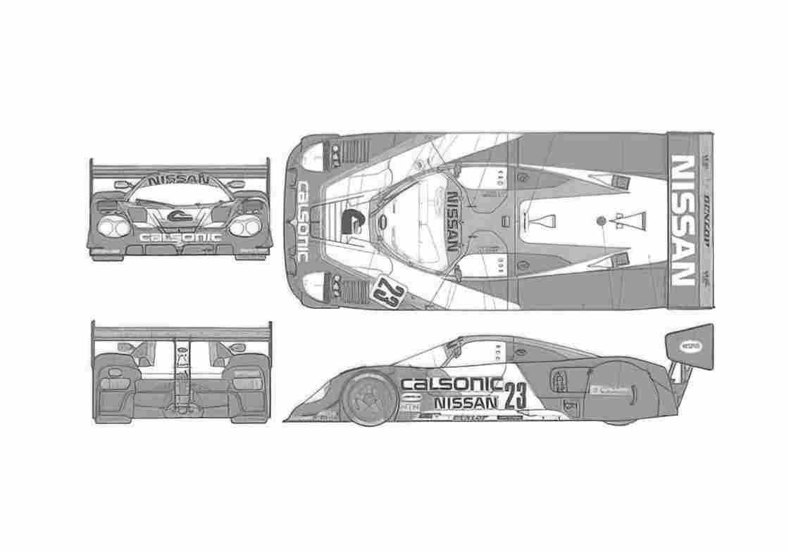 Blueprint Nissan R 89C Coupe A4 Photo Print