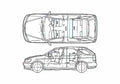 Blueprint Nissan R Nessa Hatchback 2000 A4 Photo Print