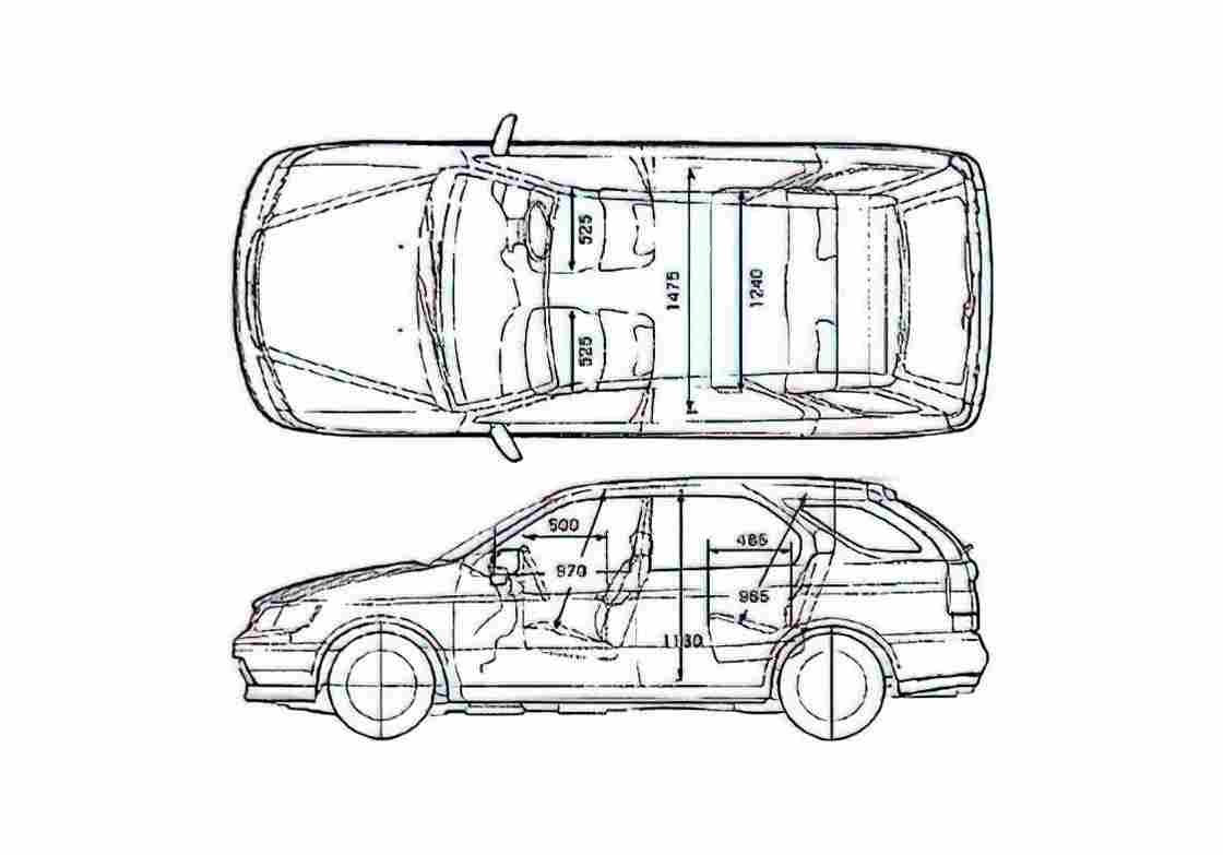 Blueprint Nissan R Nessa Hatchback 2000 A4 Photo Print