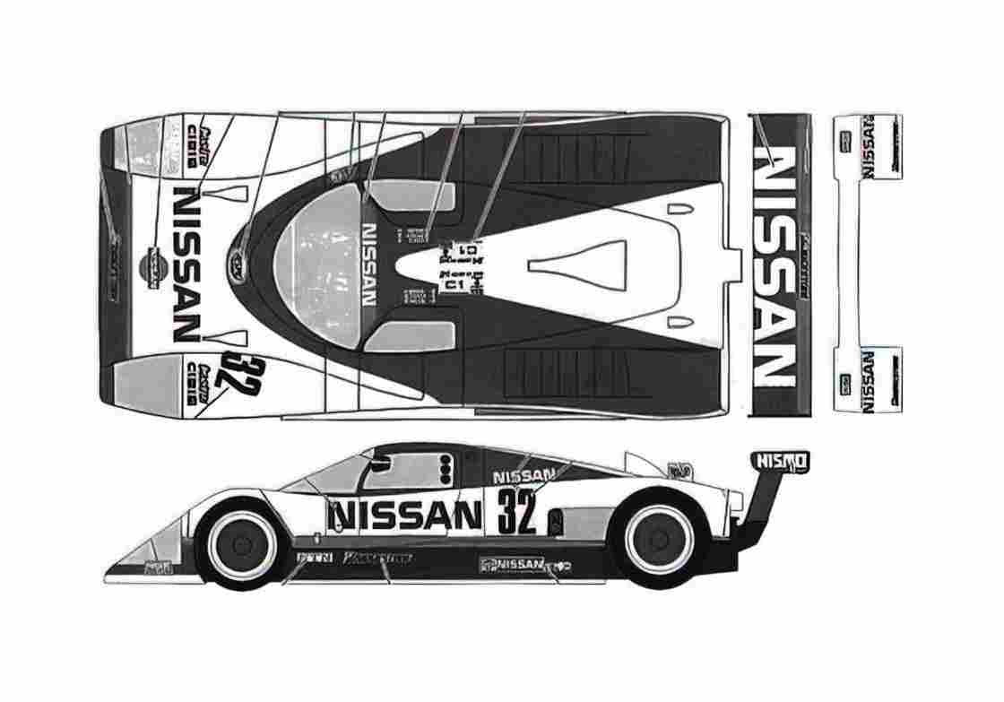 Blueprint Nissan R88C Le Mans Coupe 1988 A4 Photo Print