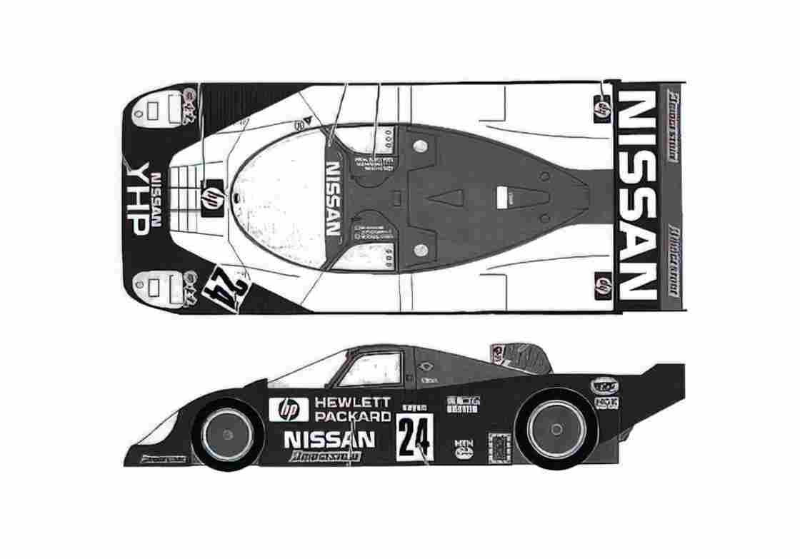 Blueprint Nissan R90C P Le Mans Coupe 1992 A4 Photo Print