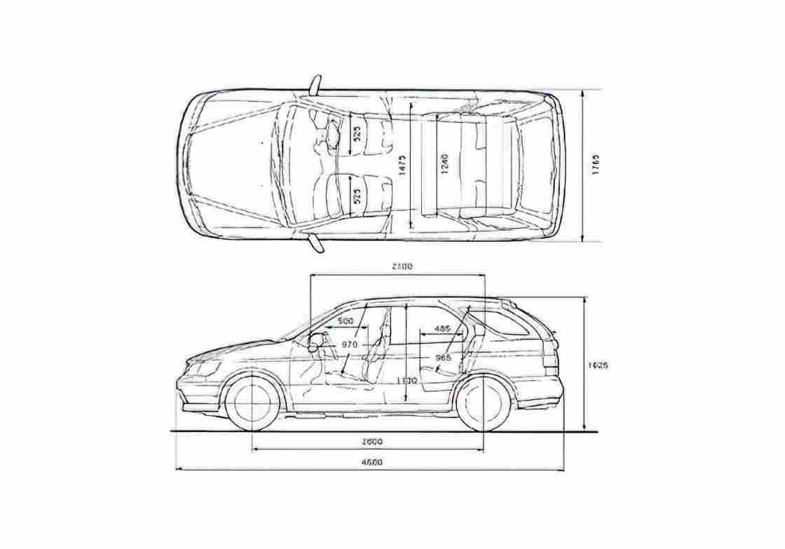 Blueprint Nissan Rnessa Wagon 2001 A4 Photo Print
