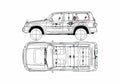 Blueprint Nissan Safari 5 door SUV 2001 A4 Photo Print