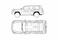 Blueprint Nissan Safari 5 door SUV 2005 A4 Photo Print