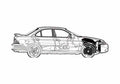 Blueprint Nissan Sentra SE R Sedan 2002 A4 Photo Print