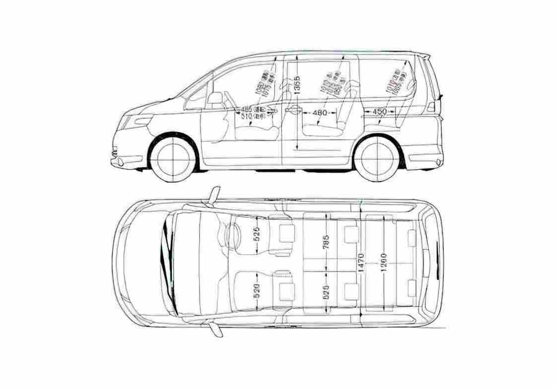 Blueprint Nissan Serena Minivan 2005 A4 Photo Print